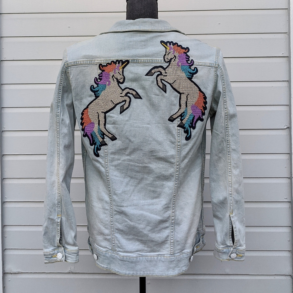 LuLaRoe Unicorn Patch Denim Jacket